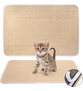 Pumtus 2 Pack Cat Scratcher Mats, Sisal Cat Scratch Pad with Adhesive Tape, Horizontal Cat Floor ...