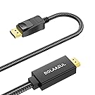 Male HDMI 2.0 in to Male DP 1.2 Out Cord Gold-Plated Connector 4K 6FT(1.8M) DVD to Monitors with DP
