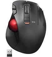 ELECOM EX-G Trackball Mouse, 2.4GHz Wireless, Thumb Control, 6-Button Function with Smooth Tracki...