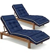 MAGIC ELEPHANT Chaise Lounge Cushion Outdoor Set of 2, Memory Foam Replacement Patio Pool Lounge ...