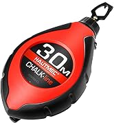 HAUTMEC Pro Compact Chalk Line,30m/100ft Chalk Reel/Box,6 Ratio Speed Winding,Bold Chalk Line & I...