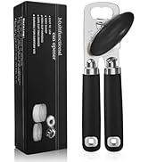 Safring Can Opener Manual, Heavy Duty Stainless Steel Smooth Edge Can Opener With Soft Touch Hand...