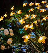 colcutee Solar Garden Bee Lights, 2 Pack 8 LED/2 Modes Solar Powered Firefly Lights Waterproof, S...