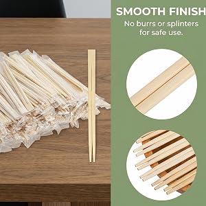 Disposable Bamboo Chopsticks, Individually Wrapped Chopstick Bulk