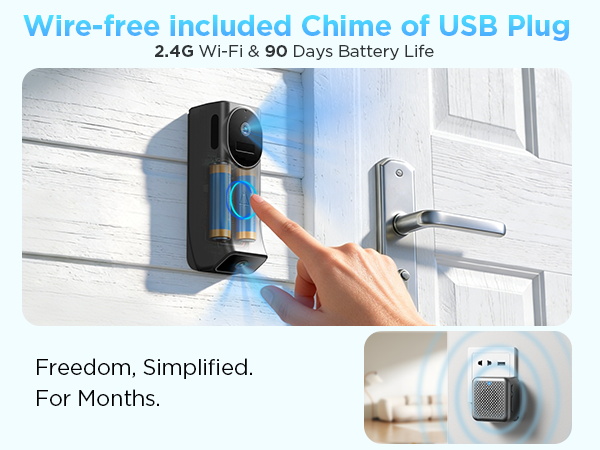 Wire-free included Chime