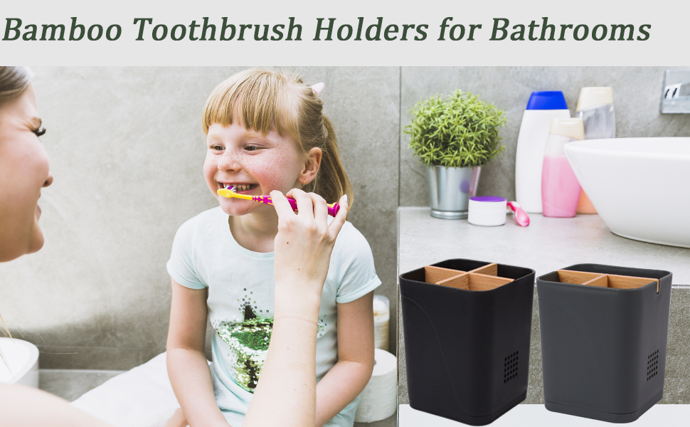 BAMBOO TOOTHBRUSH HOLDER FOR BATHROOMS