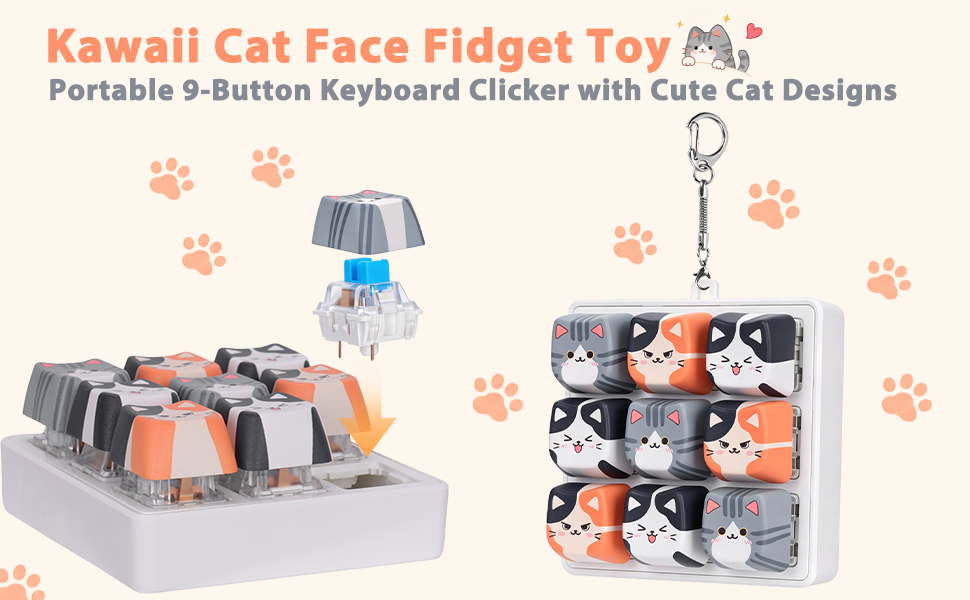Kawaii Cat Face Fidget Toy