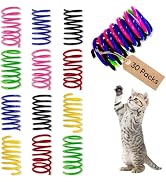 AGYM 6Colors Plastic Spring Cat Toys, 30 Pack Spiral Springs for Indoor Cats to Swat, Bite, Hunt,...