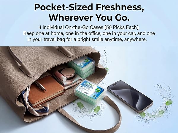 Portable travel floss case dispenser mini small pocket purse size cute daily oral care kit pack