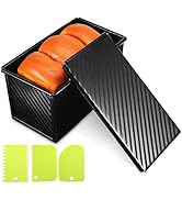 Kichvoe Pullman Loaf Pan With Lid: Bread Loaf Pan Non-Stick Loaf Pan Sandwich Loaf Bread Pan With...