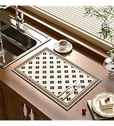 Dish Drying Mat,20"X16" Non-slip Rubber Backed Ultra Absorbent Ultra Absorbent Hide Stain Fit Cab...