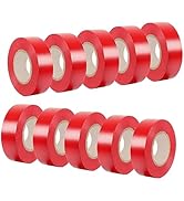 DOPKUSS 10-Pack Red Electrical Tape Waterproof, 3/4 in x 66ft, Industrial Grade UL/CSA Listed Hig...