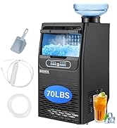 ROVSUN 70LBS/24H Countertop Ice Maker with 2 Water Inlets & Appointment Function, Freestanding Ic...
