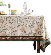 patdrea Linen Floral Tablecloth,Decorative Thick French Table Cloth Rectangle Square for Kitchen ...