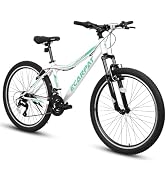 kimairy 26 Inch Mountain Bike for Teenagers Girls & Women – 21 Speed, Dual V-Brakes, Front Suspen...