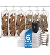 TAILI Hanging Vacuum Storage Bags with Electric Pump, Vacuum Seal Bags for Clothing Travel, Space...