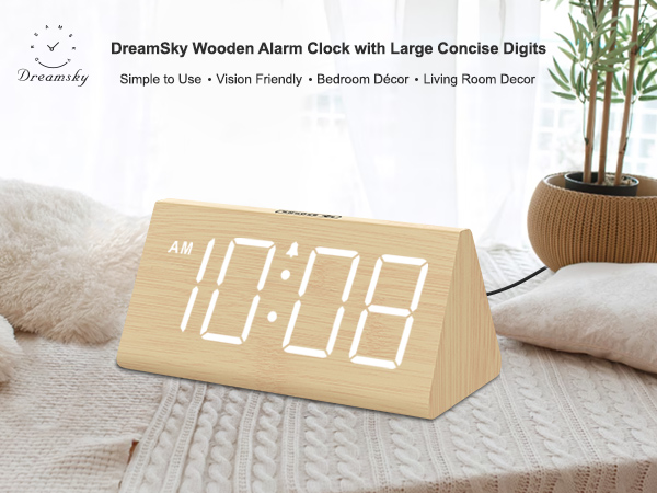 wood alarm clock