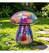 Bshine Mushroom Garden Statue Decoration, Colorful Mosaic Mushroom Sculptures Home Decor, Outdoor...