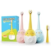 yayisheng Kids Toothbrush Sonic Electric Rechargeable Age 3-12 Years - 3 Mode with Memory, 2 Brus...