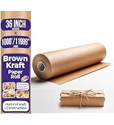 Brown Kraft Paper Roll | Bulletin Board Paper Roll | 36 Inch X 1000 Ft | for Packing Paper, Const...