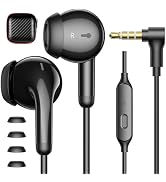 Wired Earbuds with Microphone for Macbook/Laptop, Corded Earphones with 3.5mm Headphone Jack Ligh...
