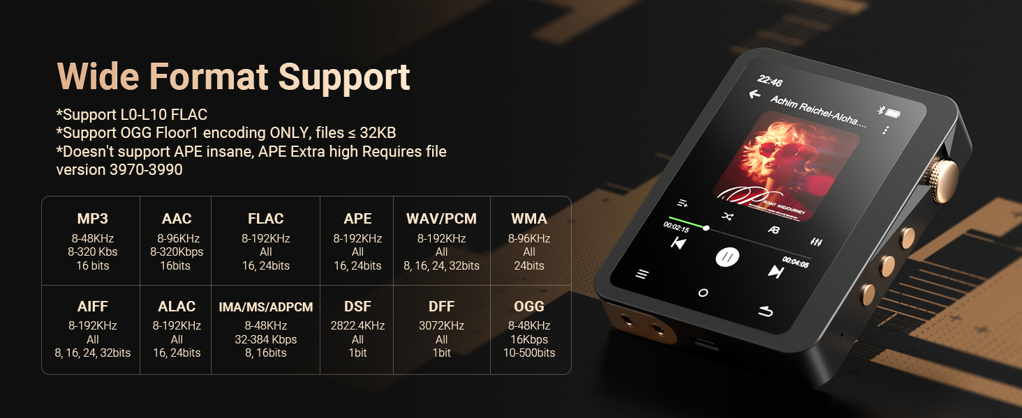 Text reads 'Wide Format Support' and 'High-quality craftsmanship, simple and versatile'. Technical interface displays showing digital controls and settings.