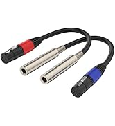 Jozzai 1/4“(6.35 mm) Female to XLR Female 3-Pin Socket Audio Cord and 1/4“(6.35mm) TRS/TS to XLR ...