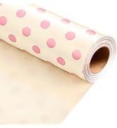 Burymento Pink and Beige Dots Wrapping Paper, Reversible Pink Gift Wrap for Birthday, Valentines,...