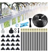 Dianrui 50FT Drip Irrigation System for Garden, 360° Curved Garden Automatic Irrigation System, G...