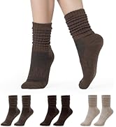 CoolMate Women's Scrunch Crew Socks, Slouchy Mid Calf Boot Socks, 3 Pairs Slouch Socks, US Size 6-10