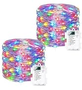 2 Pack Fairy Lights Battery Operated - 16.4ft 50 LED Starry Fairy Lights , 8 Modes Waterproof wit...