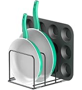 KORRTFID Kitchen Cabinet Organizer, Steel Cookware Holder, Divided Holder with 3 Slots for Skille...