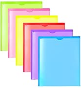 WOT I Heavy Duty Folders with Clear Front Pockets 6PCS, Extra Thick Plastic Folders with 3 Pocekt...