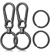 LUCKINEE Metal Keychains Key ring with Carabiner Clip, Spring O Ring for Men Women, Quick Release...