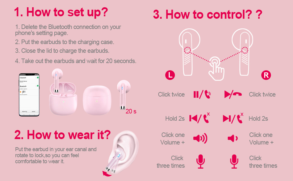 Wireless Earbuds, Bluetooth 5.3 Earbuds