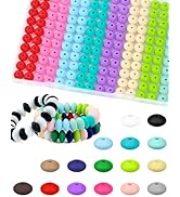 240PCS FIVEIZERO Silicone Lentil Beads,12mm Silicone Beads Abacus Beads Silicone Beads Bulk Silic...