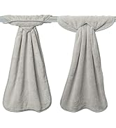 R HORSE 4Pcs Grey Hand Towels with Hanging Loops, Absorbent Coral Fleece Gray Kitchen Cleaning Di...