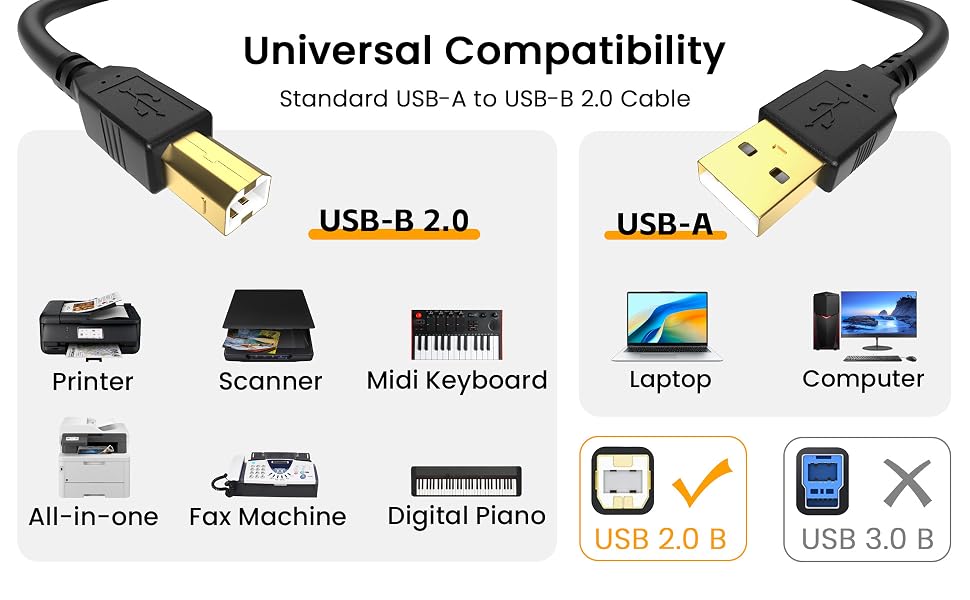 usb printer cable usb a to usb b cable