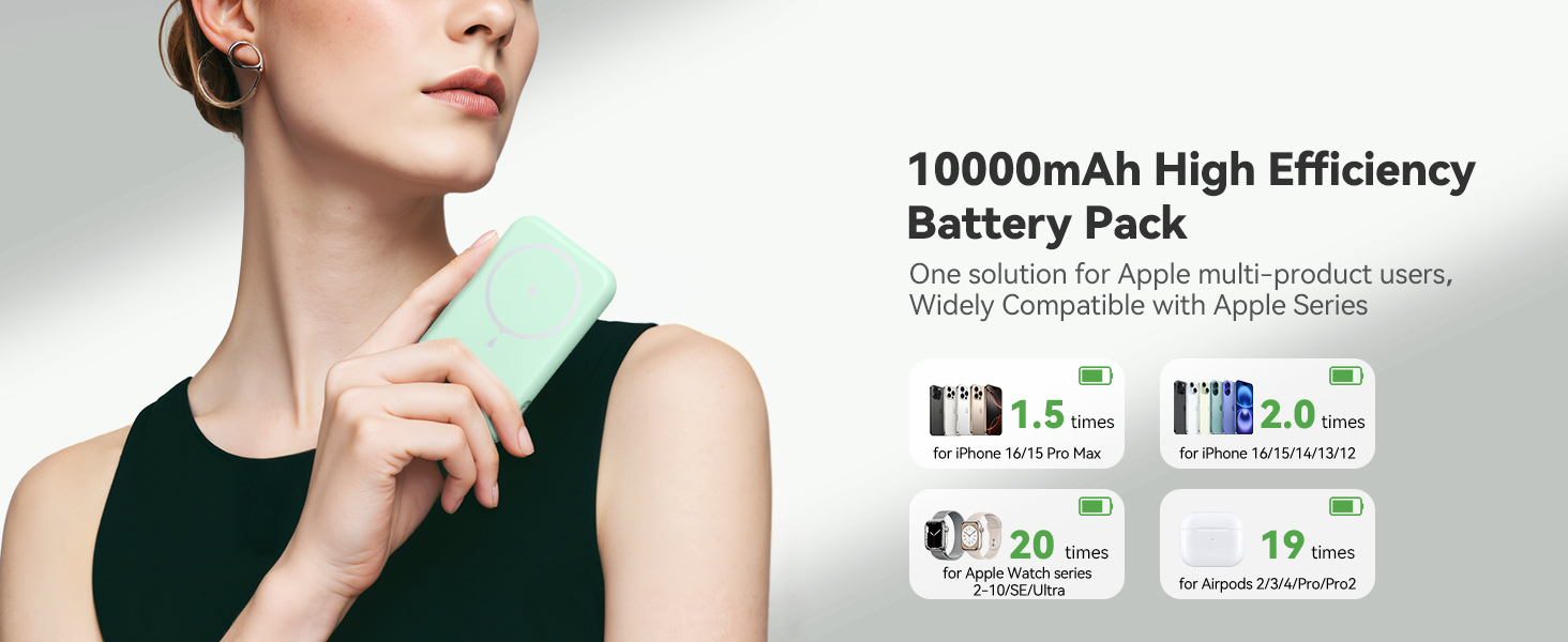 Haloun Magnetic Power Bank green -3