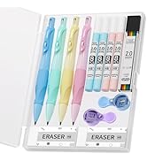 Four Candies Mechanical Pencil, 4PCS 2.0MM Ergonomic Mechanical Pencil with 44PCS HB Pencil Lead...