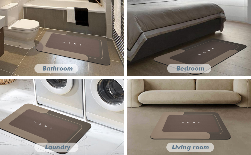 Absorbent Bath Mat Brown
