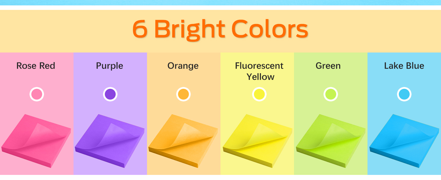 6 bright colors