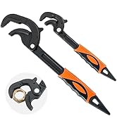 Acymner 2PCS Pipe Wrench, Adjustable Wrench Multi-function Spanner, Heavy Duty Quick Wrench Water...