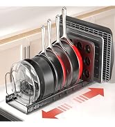 ORDORA Pots and Pans Organizer: Under Cabinet, 11.8''-22.8'' Extendable 12 Adjustable Dividers Po...