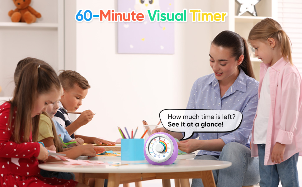 Visual Timer Kids 60 Minute Countdown Silent Homeschool Supplies Time