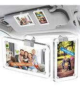 Azumavi 2Pcs Magnetic Car Picture Holder for Visor, Car Photo Holder with Clips, Visor Clip Photo...