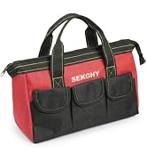SEKGHY Power Drill Drivers 13-inch Tool Bag, Waterproof Hard Bottom, Heavy Duty Wide Mouth Carryi...