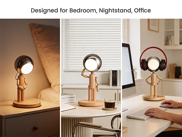 Cordless Desk Lamp for Bedroom, Nightstand, Office