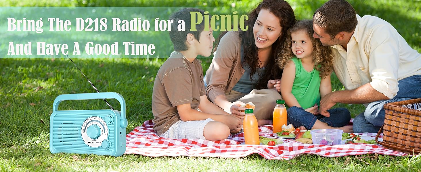 Bring the D218 radio for a picnic and have a good time