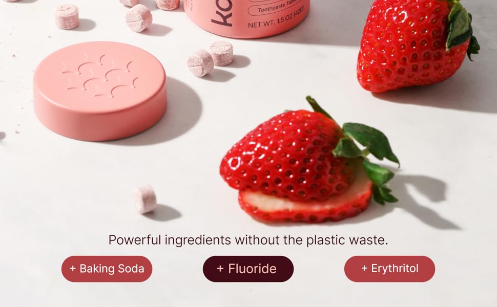 powerful ingredients baking soda fluoride toothpaste erythritol plastic-free